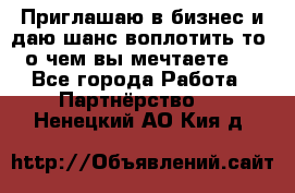 Приглашаю в бизнес и даю шанс воплотить то, о чем вы мечтаете!  - Все города Работа » Партнёрство   . Ненецкий АО,Кия д.